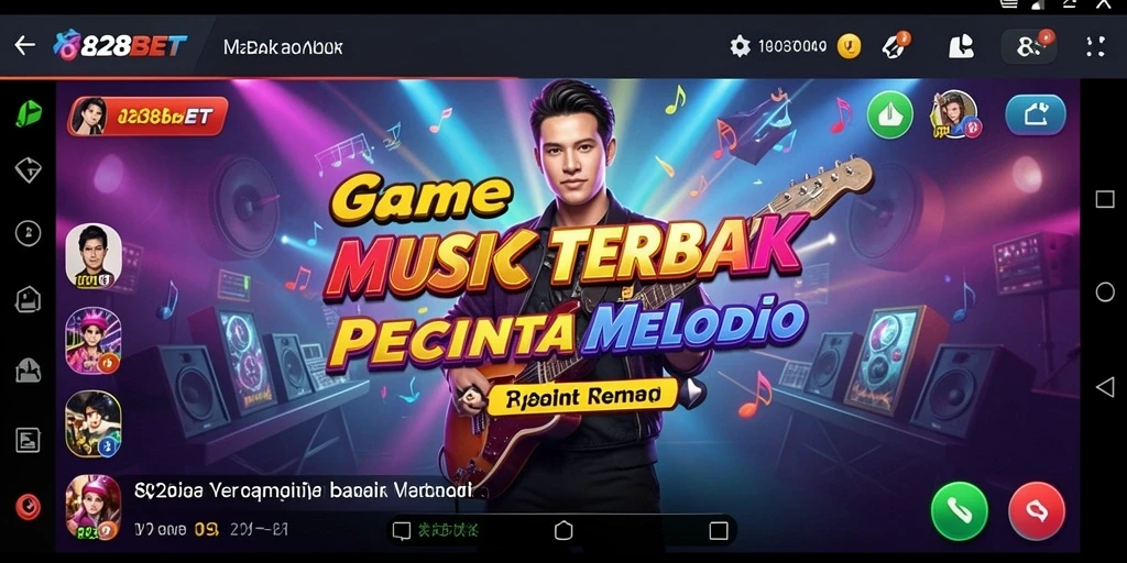 Tampilan gameplay yang menarik dari 828BET dengan berbagai genre musik.