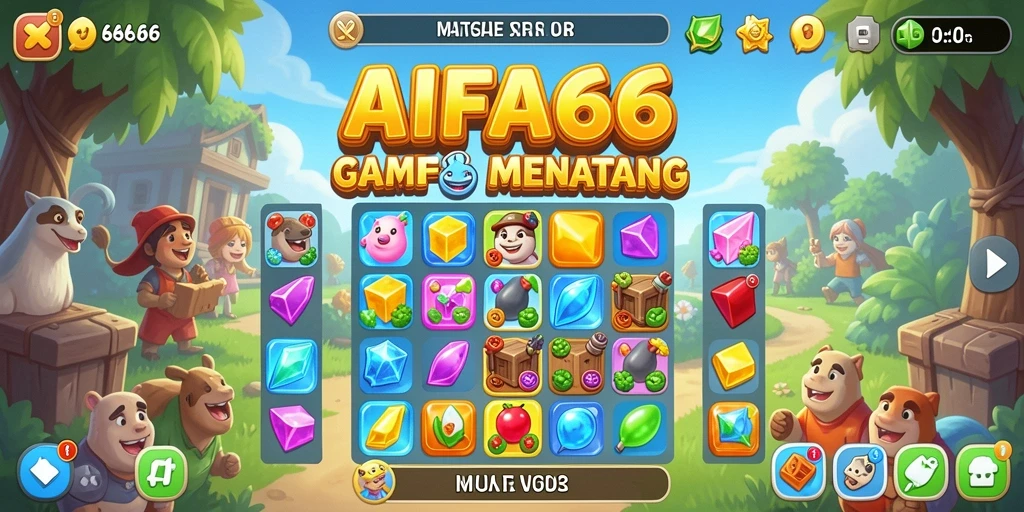 Tampilan menarik dari gameplay AIFA66 dengan fitur Match-3 yang seru.