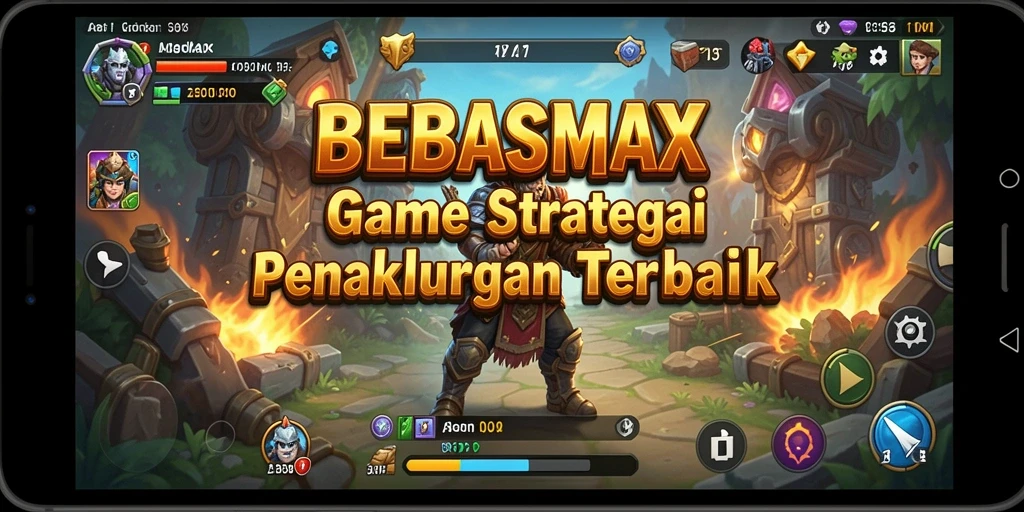 Tangkapan layar gameplay <strong>BEBASMAX</strong> yang menampilkan aksi pertempuran strategis.