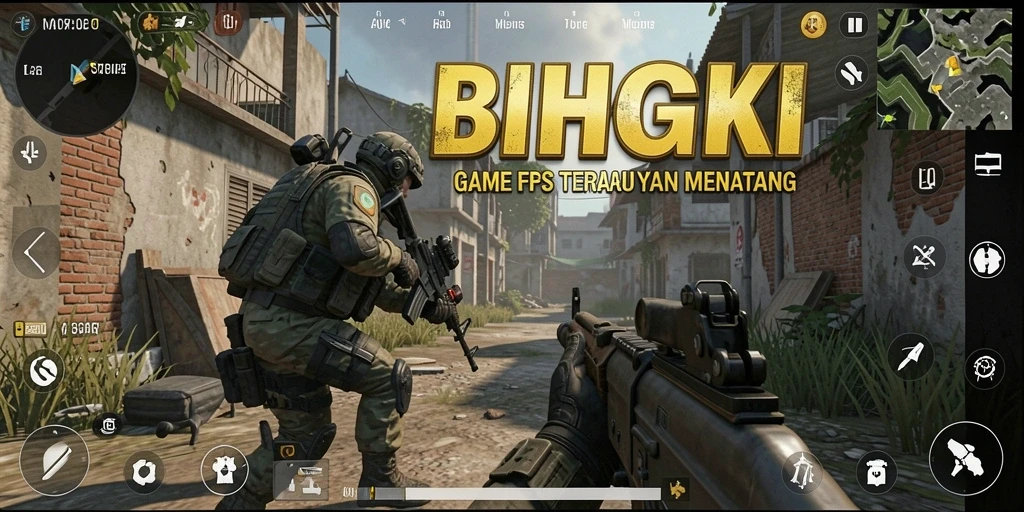 Screenshot BIGHOKI menampilkan aksi perang yang mendebarkan dalam permainan FPS.