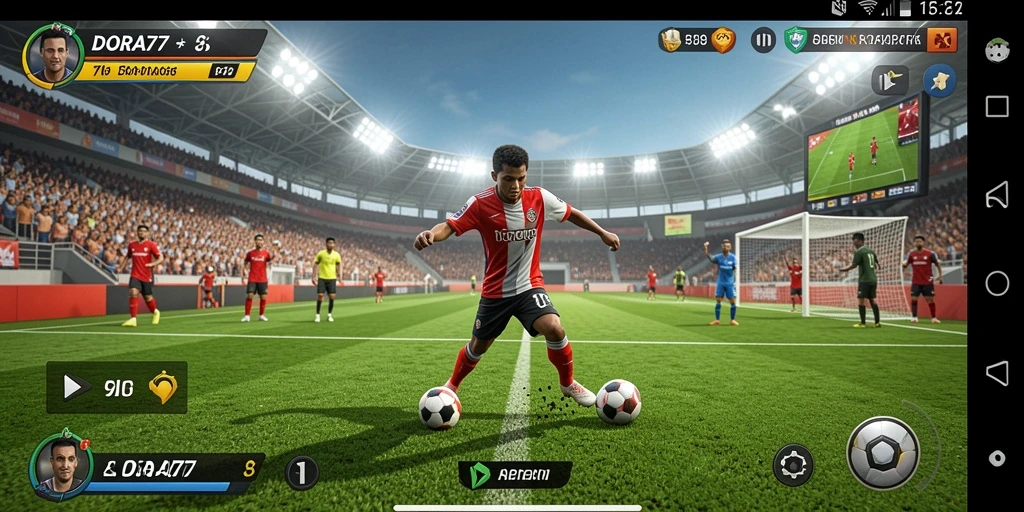 Tampilan gameplay DORA77 menampilkan aksi olahraga yang mendebarkan dan menawan.