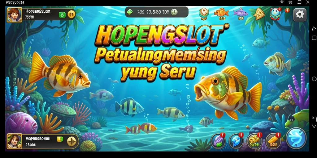 Tampilan gameplay HOPENGSLOT yang seru saat memancing ikan.