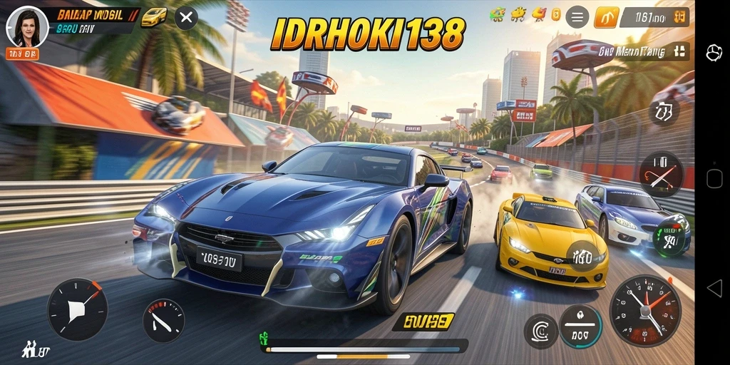 Gameplay balap seru di IDRHOKI138 dengan berbagai trek menantang.