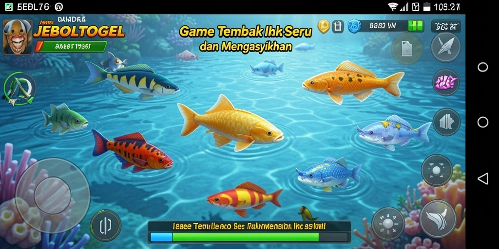 Gameplay seru JEBOLTOGEL dengan aksi menembak ikan.