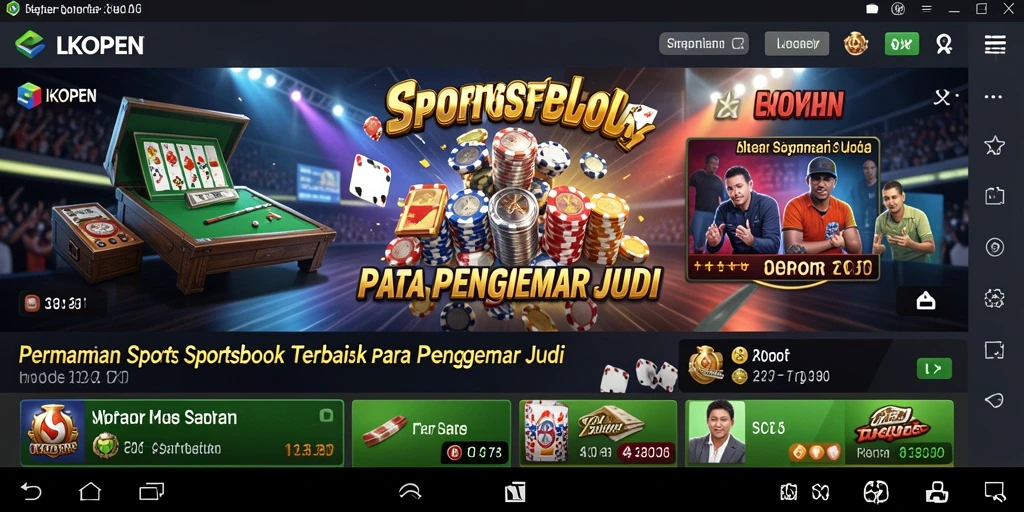Screenshot gameplay LKOPEN menampilkan taruhan olahraga langsung.