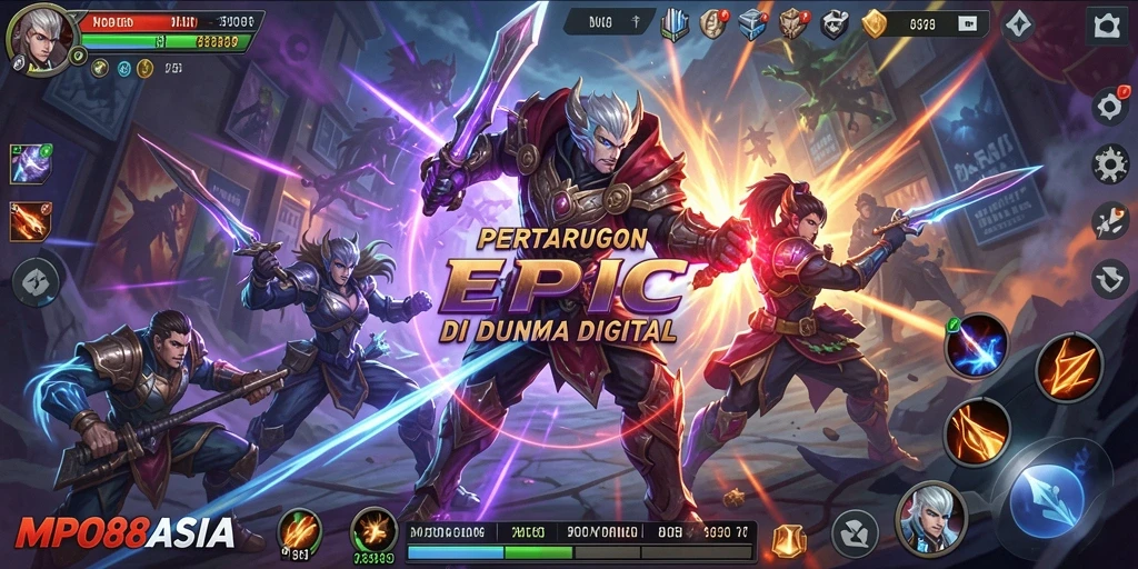 Screenshot gameplay pertarungan mendebarkan di MPO88ASIA.