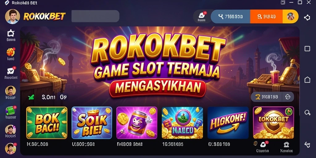 Tampilan gameplay ROKOKBET dengan mesin Slot yang menarik.