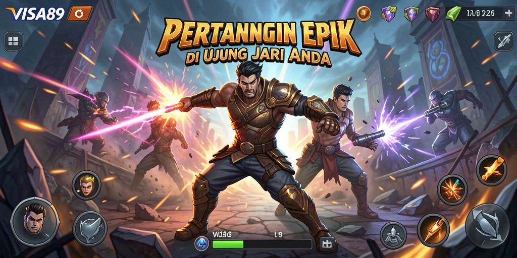 Tampilan pertarungan seru dalam game Fighting VISA89.